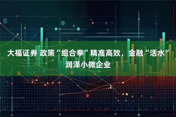 大福证券 政策“组合拳”精准高效,金融“活水”润泽小微企业